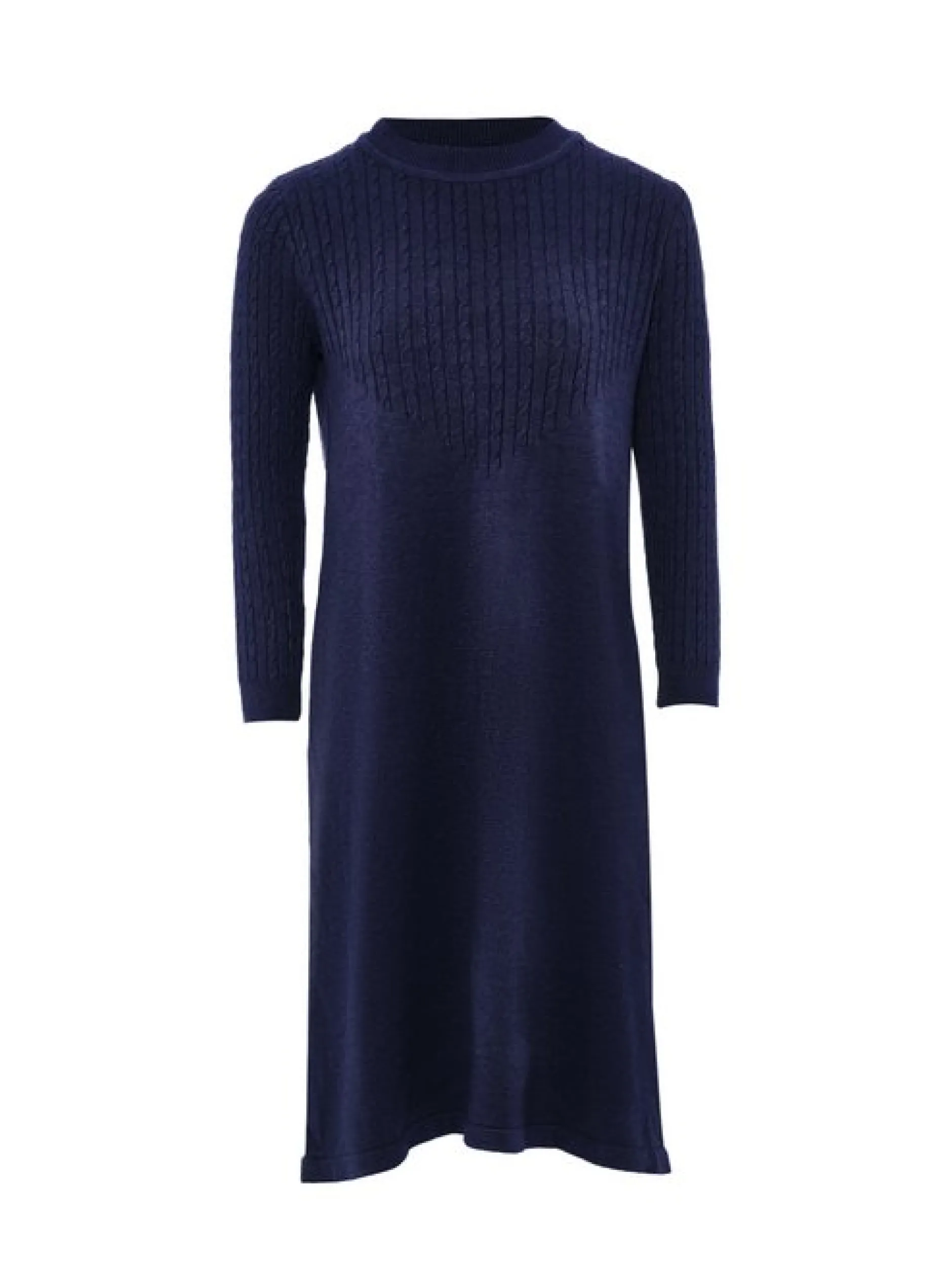 Usha Damen Kleid in marine - Ausschnitt: Rundhals