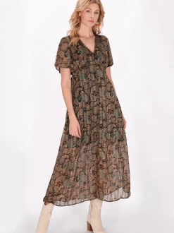 Usha Damen Kleid in mehrfarbig - Länge: mittel