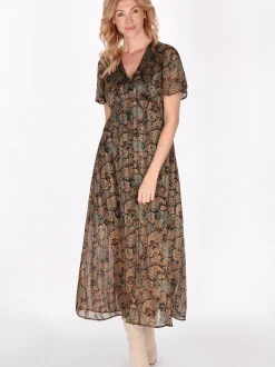 Usha Damen Kleid in mehrfarbig - Länge: mittel