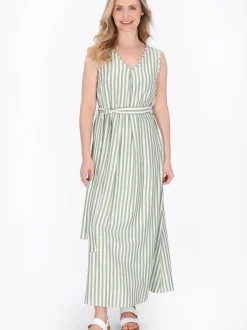 Usha Damen Kleid in mint - Länge: mittel