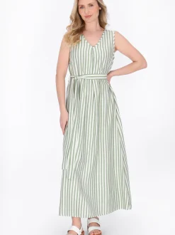 Usha Damen Kleid in mint - Länge: mittel