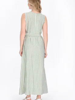 Usha Damen Kleid in mint - Länge: mittel