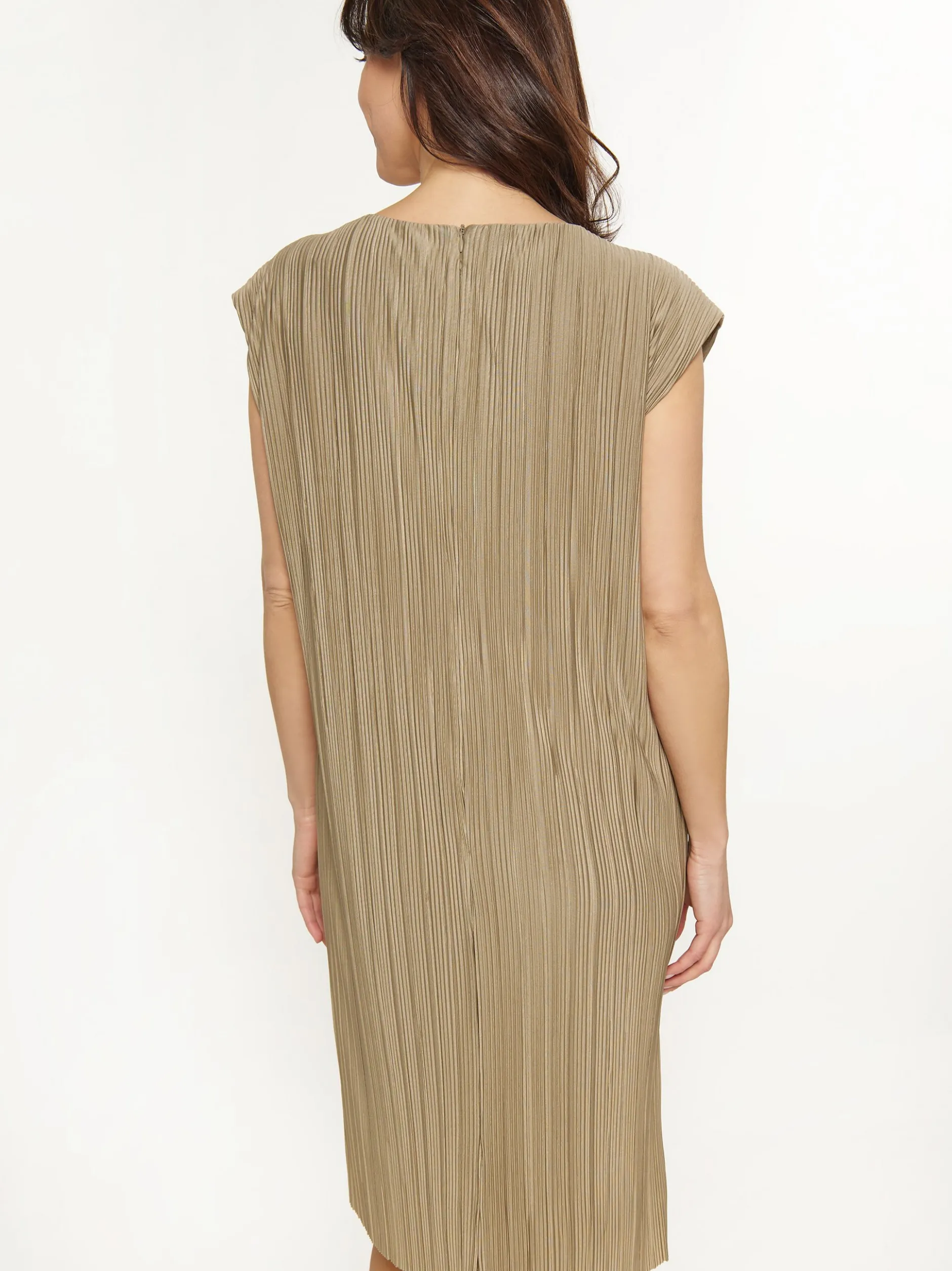 Usha Damen Kleid in oliv - Ausschnitt: Rundhals