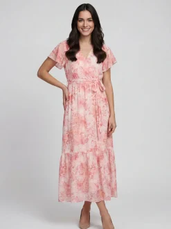 Usha Damen Kleid in rosa - Länge: mittel