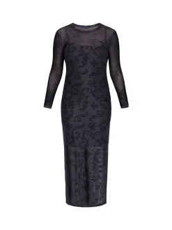 Usha Damen Kleid in schwarz - Ausschnitt: Rundhals