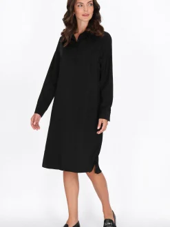 Usha Damen Kleid in schwarz - Länge: mittel