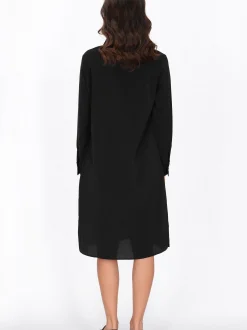 Usha Damen Kleid in schwarz - Länge: mittel