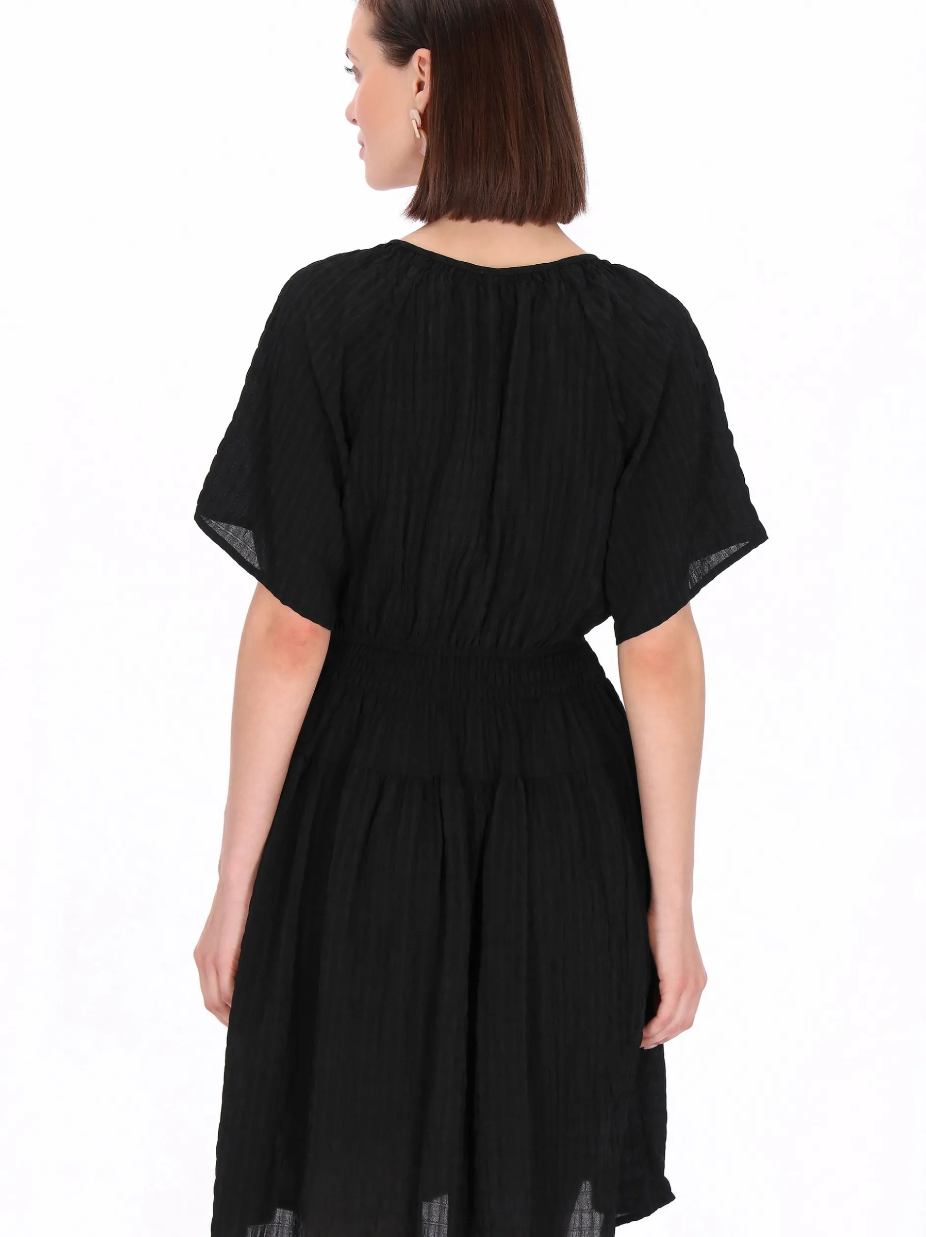 Usha Damen Kleid in schwarz - Länge: mittel