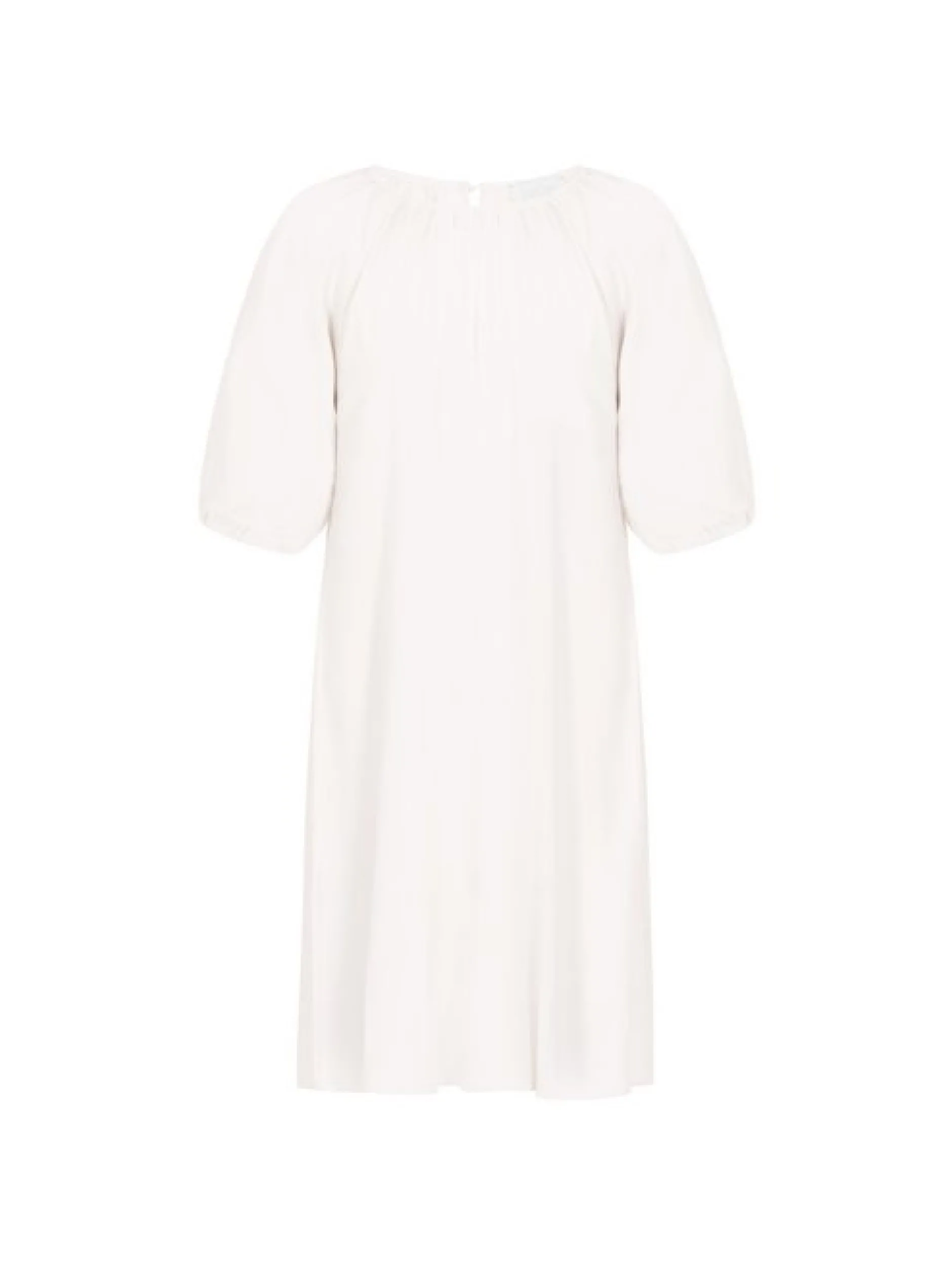 Usha Damen Kleid in weiß - Ausschnitt: Rundhals