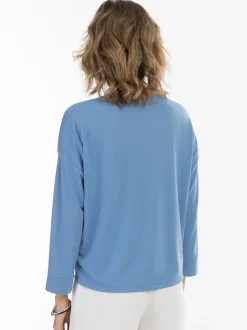 Usha Damen Langarmbluse in hellblau