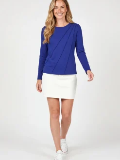 Usha Damen Langarmshirt in blau - Ausschnitt: Rundhals
