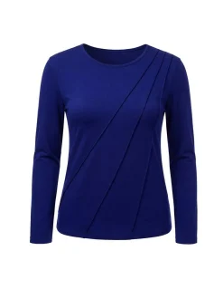 Usha Damen Langarmshirt in blau - Ausschnitt: Rundhals