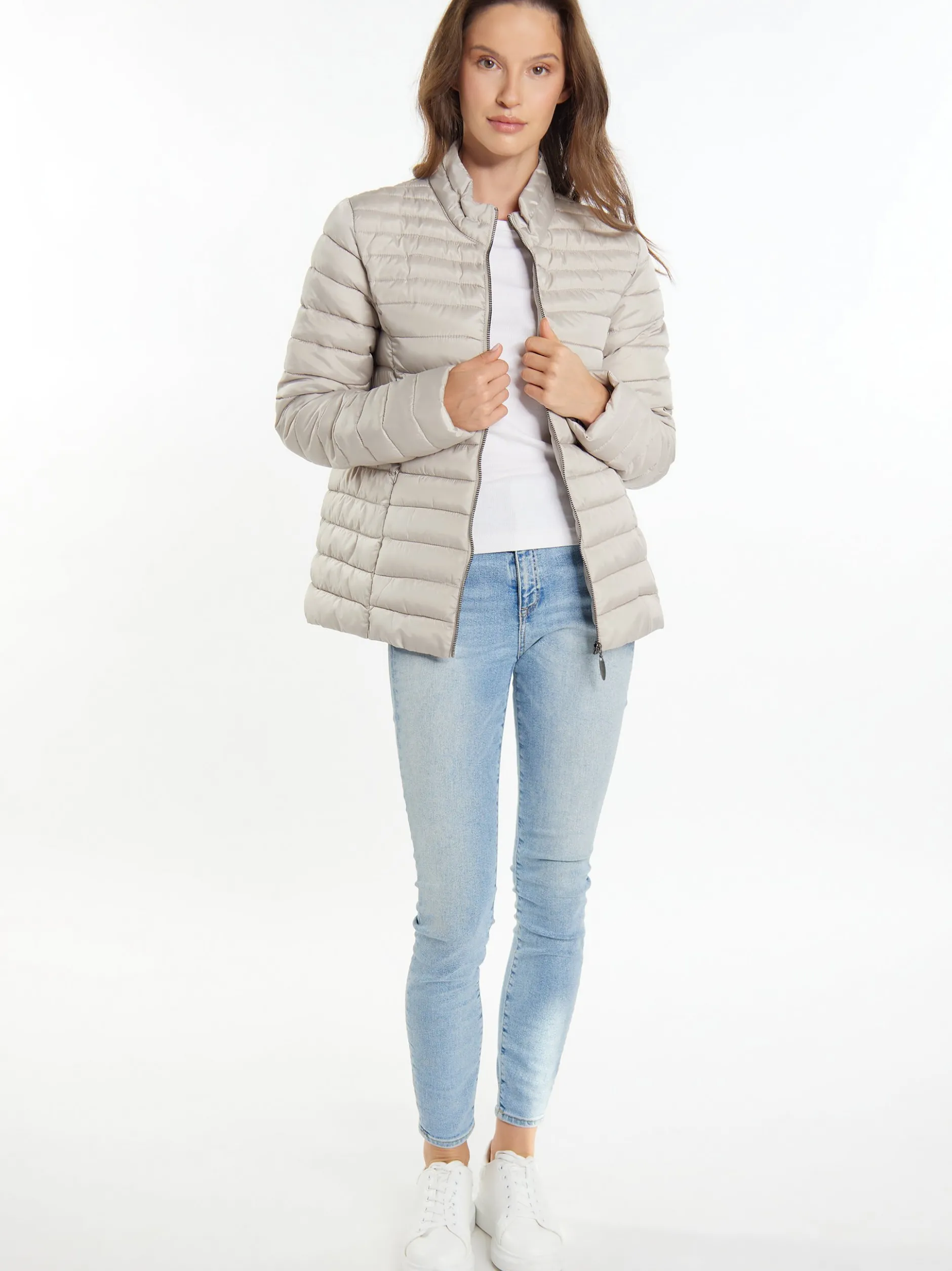 Usha Damen leichte Steppjacke in dark stone