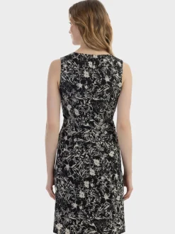 Usha Damen Midikleid mit Retro-Print in schwarz
