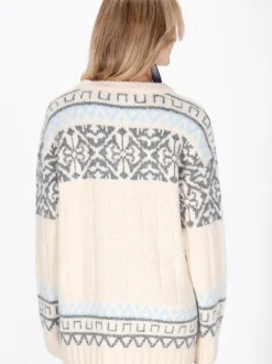 Usha Damen Pullover in beige - Ausschnitt: Rundhals