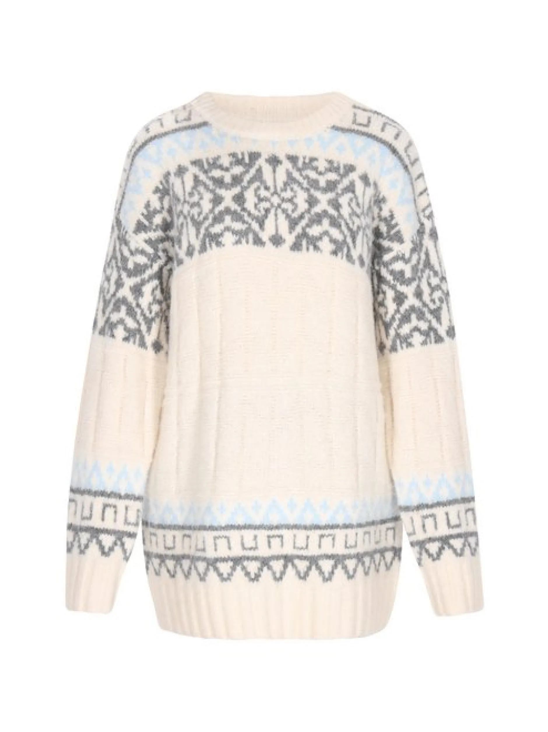 Usha Damen Pullover in beige - Ausschnitt: Rundhals