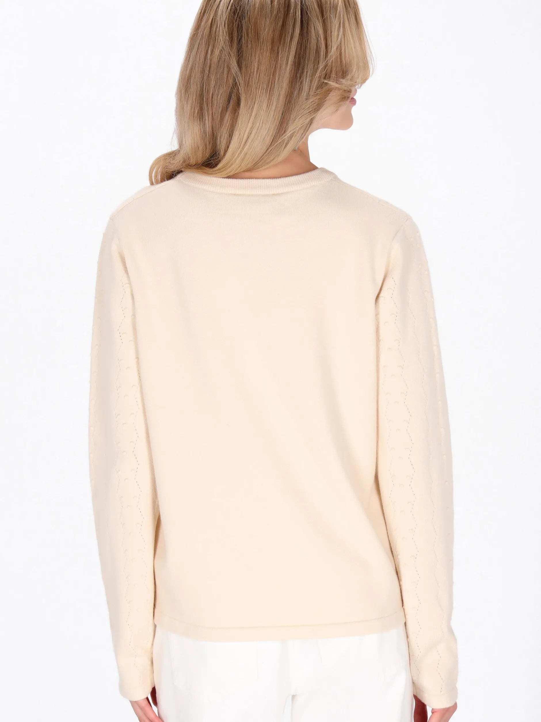 Usha Damen Pullover in beige - Ausschnitt: Rundhals