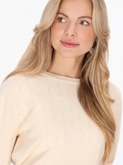 Usha Damen Pullover in beige - Ausschnitt: Rundhals