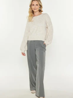 Usha Damen Pullover in beige - Ausschnitt: Rundhals