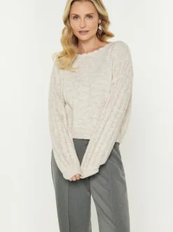 Usha Damen Pullover in beige - Ausschnitt: Rundhals
