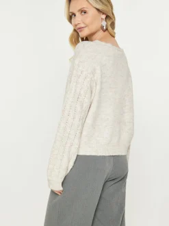 Usha Damen Pullover in beige - Ausschnitt: Rundhals