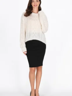 Usha Damen Pullover in beige - Ausschnitt: Rundhals