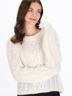 Usha Damen Pullover in beige - Ausschnitt: Rundhals