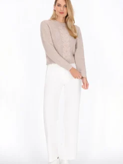 Usha Damen Pullover in beige - Ausschnitt: Rundhals