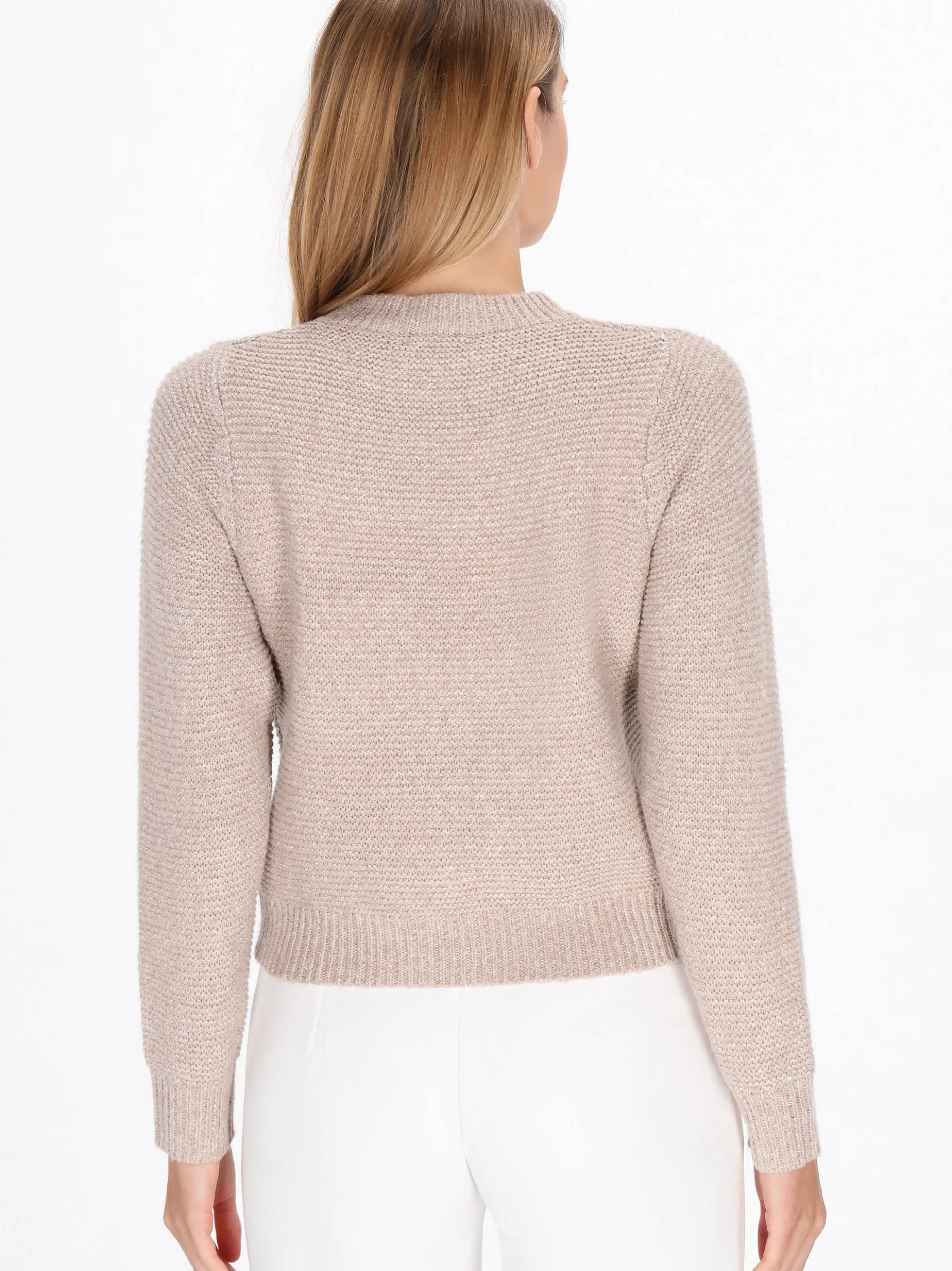 Usha Damen Pullover in beige - Ausschnitt: Rundhals