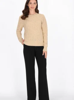 Usha Damen Pullover in beige - Ausschnitt: Rundhals