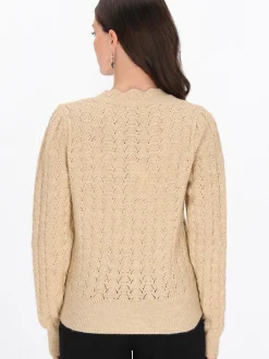 Usha Damen Pullover in beige - Ausschnitt: Rundhals
