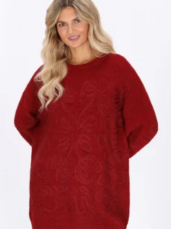 Usha Damen Pullover in bordeaux - Ausschnitt: Rundhals