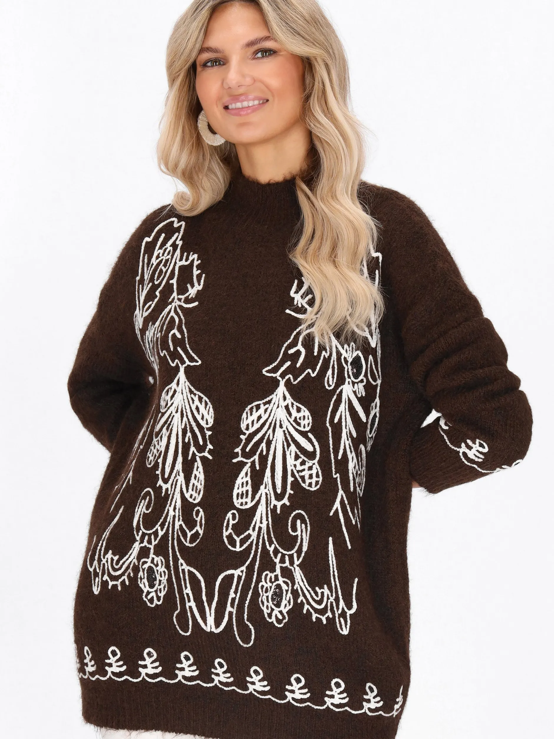 Usha Damen Pullover in braun