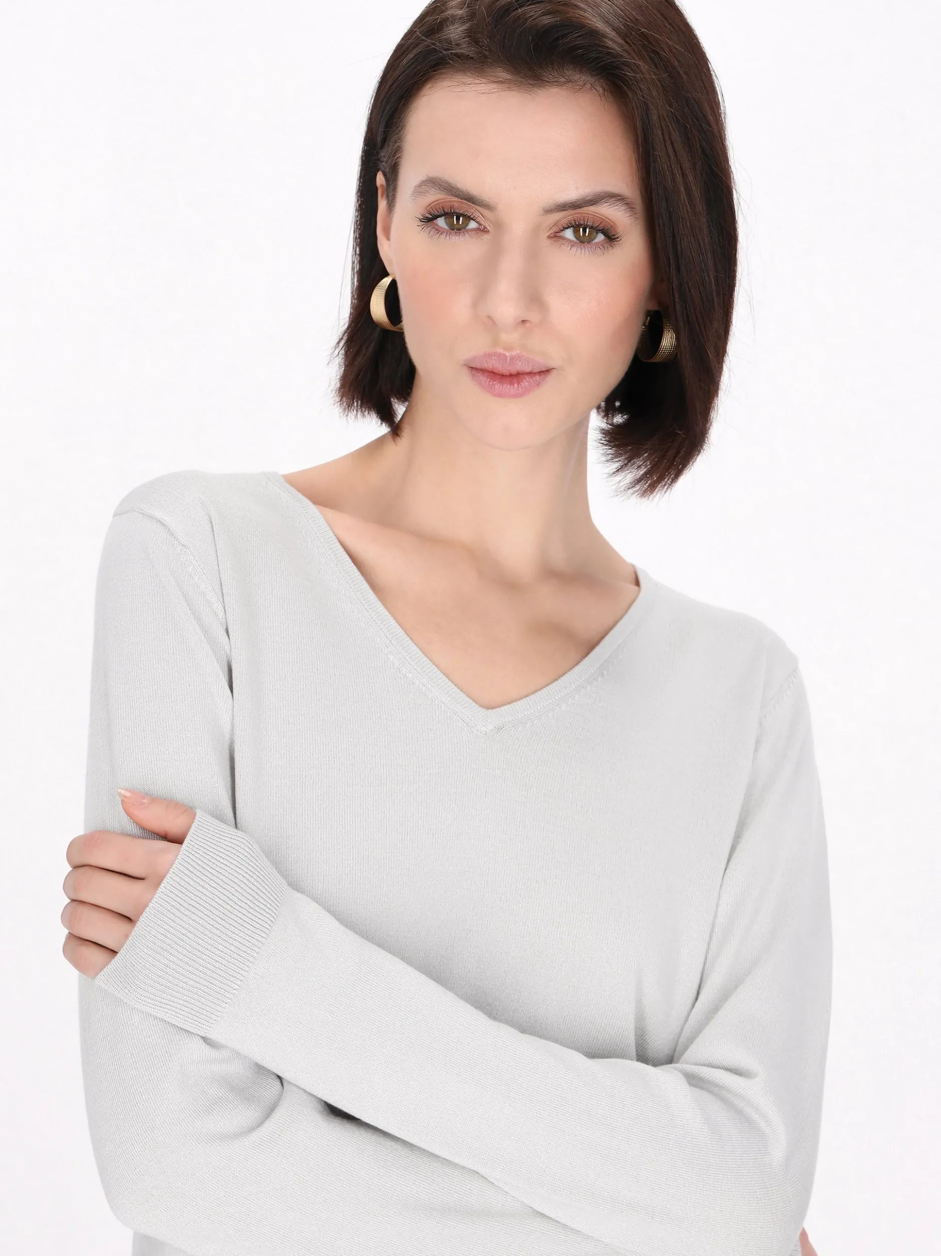 Usha Damen Pullover in grau