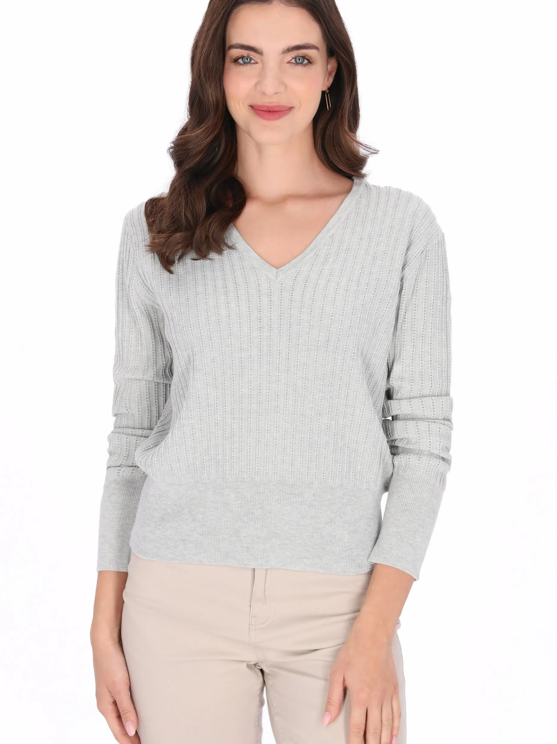 Usha Damen Pullover in grau