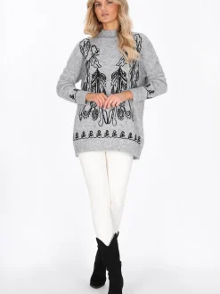 Usha Damen Pullover in grau