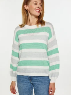 Usha Damen Pullover in grün - Ausschnitt: Rundhals