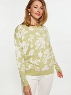 Usha Damen Pullover in grün - Ausschnitt: Rundhals