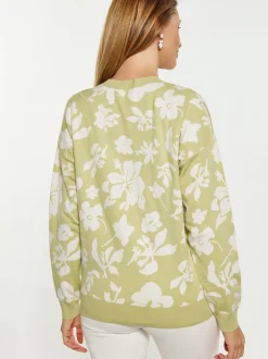 Usha Damen Pullover in grün - Ausschnitt: Rundhals