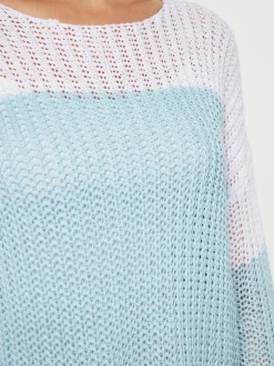 Usha Damen Pullover in hellblau - Ausschnitt: U-Boot