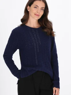 Usha Damen Pullover in marine - Ausschnitt: Rundhals