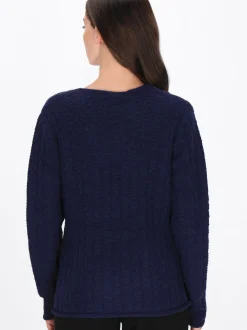 Usha Damen Pullover in marine - Ausschnitt: Rundhals
