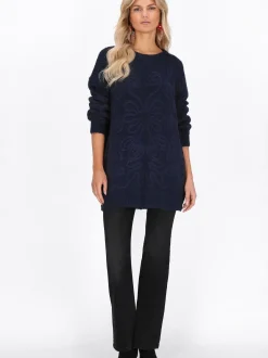 Usha Damen Pullover in marine - Ausschnitt: Rundhals