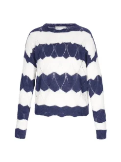 Usha Damen Pullover in marine - Ausschnitt: Rundhals