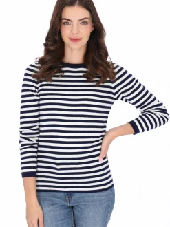 Usha Damen Pullover in marine - Ausschnitt: Rundhals