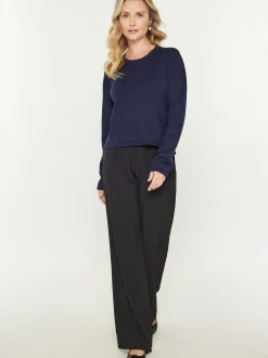 Usha Damen Pullover in marine - Ausschnitt: Rundhals