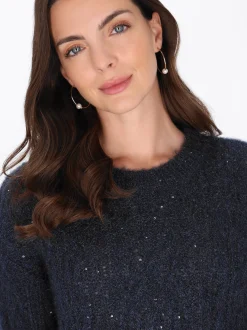 Usha Damen Pullover in marine - Ausschnitt: Rundhals