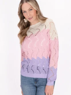 Usha Damen Pullover in mehrfarbig - Ausschnitt: Rundhals