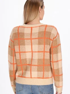 Usha Damen Pullover in mehrfarbig - Ausschnitt: Rundhals
