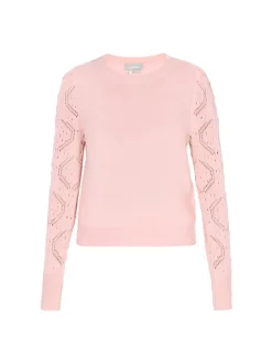 Usha Damen Pullover in rosa - Ausschnitt: Rundhals